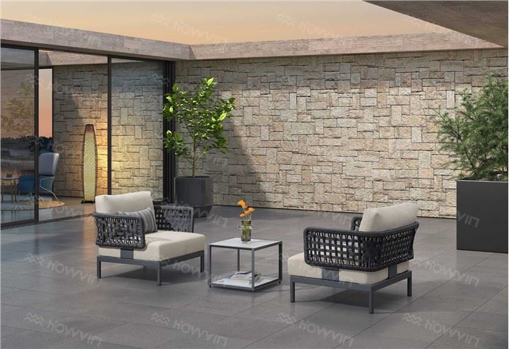 Howvin Outdoor Dining Table And Chair Combination Modern Simple Courtyard Garden Outdoor Balcony Rectangular Dining Table Light Luxury Table And Chair